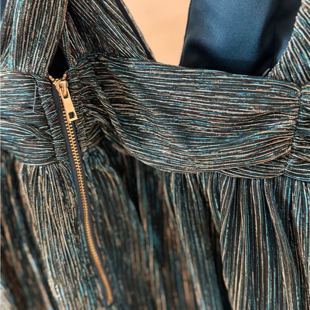 Lulu's Blue Ruched Halter Sundress - Picture 3 of 5